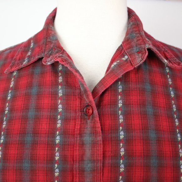 Woolrich Womens Medium Plaid Embroidered Button Down Shirt - Picture 4 of 5